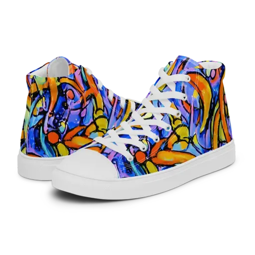 Arcade Lagoon on a Women's High Top Canvas Shoes