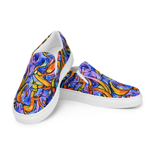 Arcade Lagoon on a Men's Slip-On Canvas Shoes