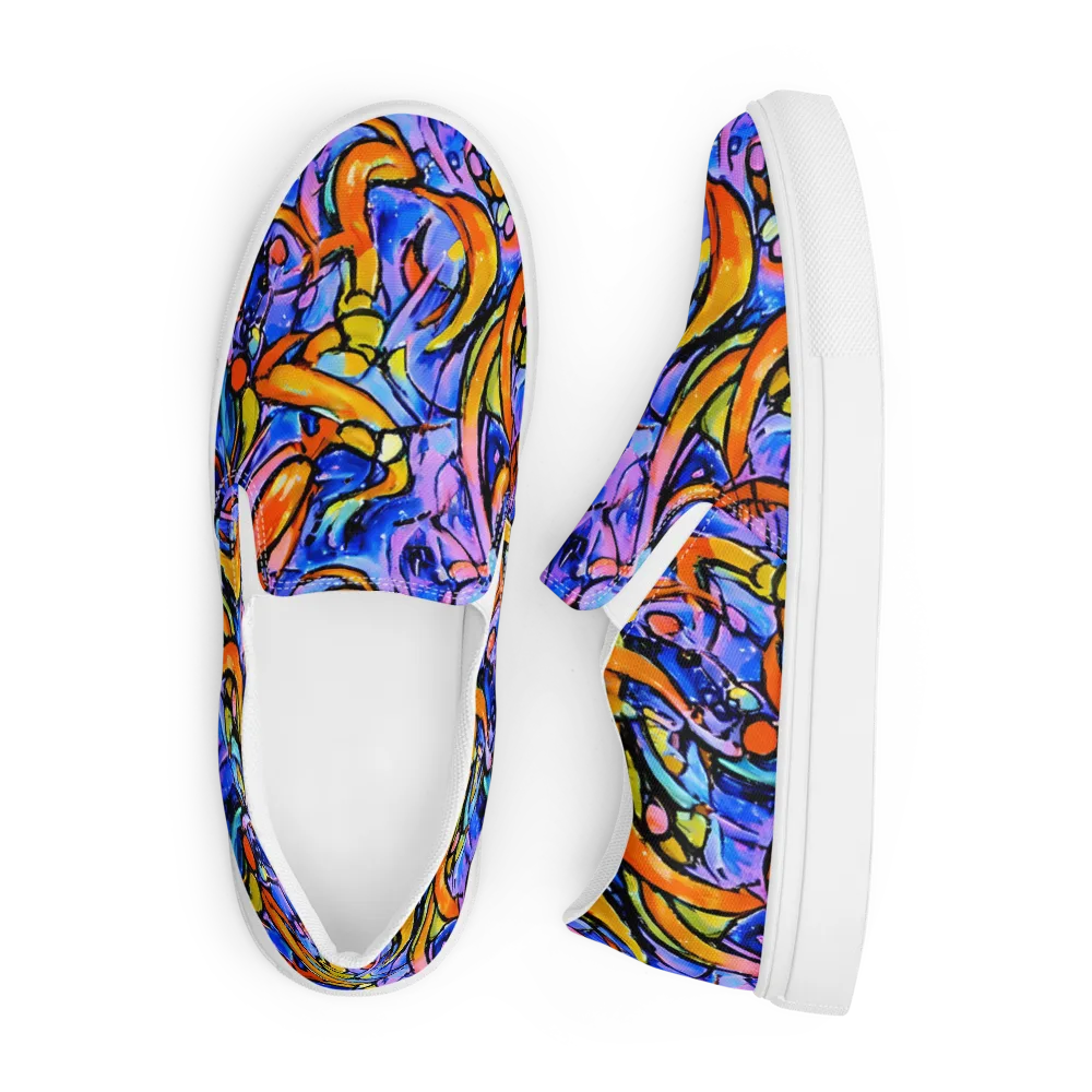Arcade Lagoon on Men's Slip-On Canvas Shoes — Front