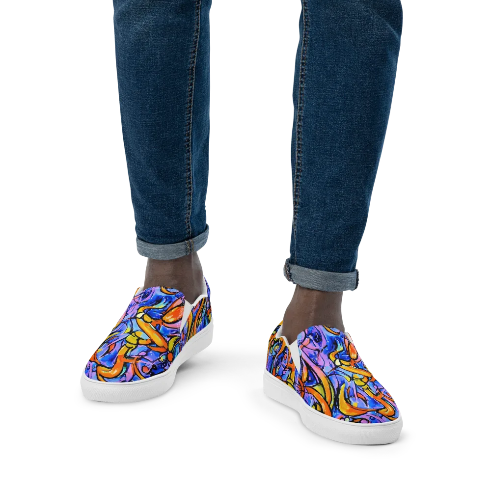 Arcade Lagoon on Men's Slip-On Canvas Shoes — Front