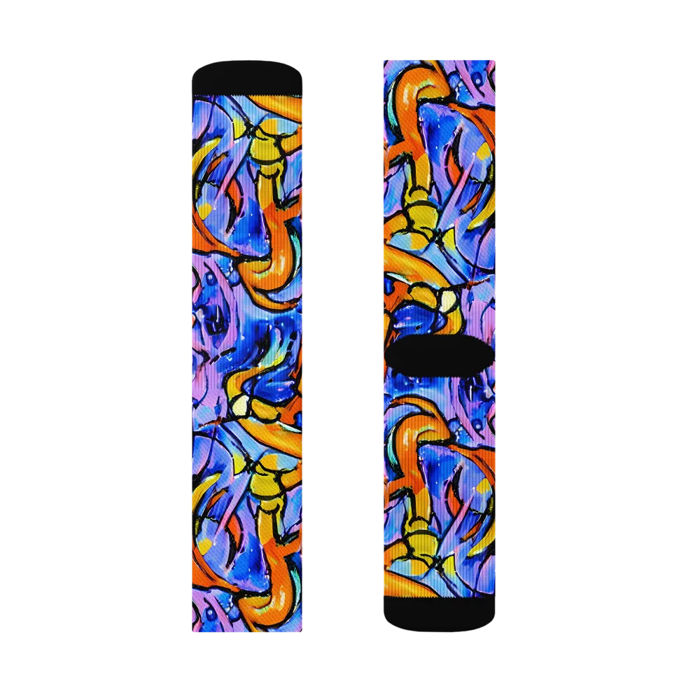 Arcade Lagoon on Socks — Right Sock