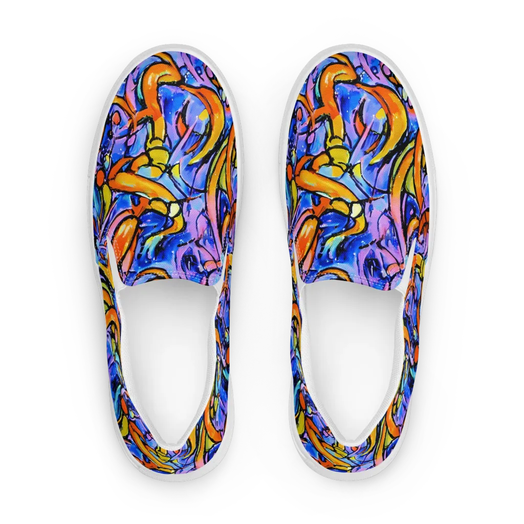 Arcade Lagoon on Women's Slip-On Canvas Shoes — Front