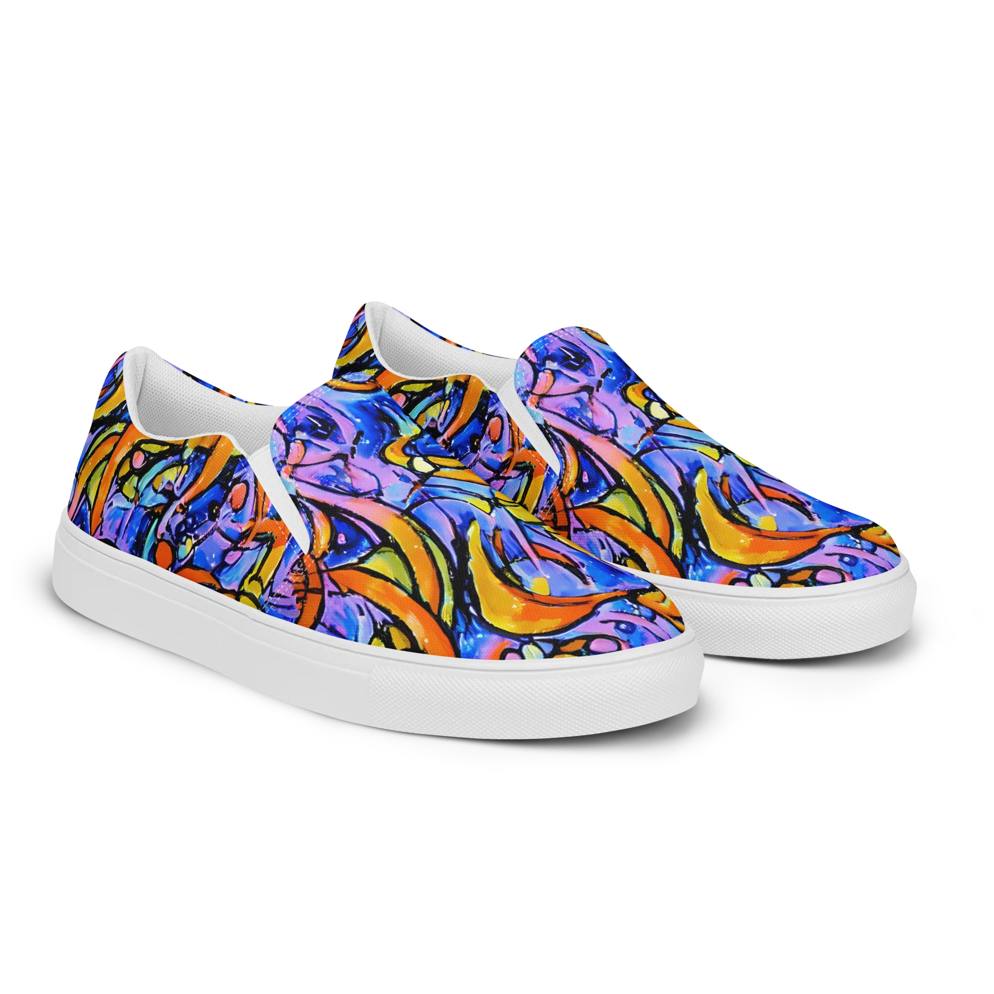 Arcade Lagoon on Women's Slip-On Canvas Shoes — Right Front