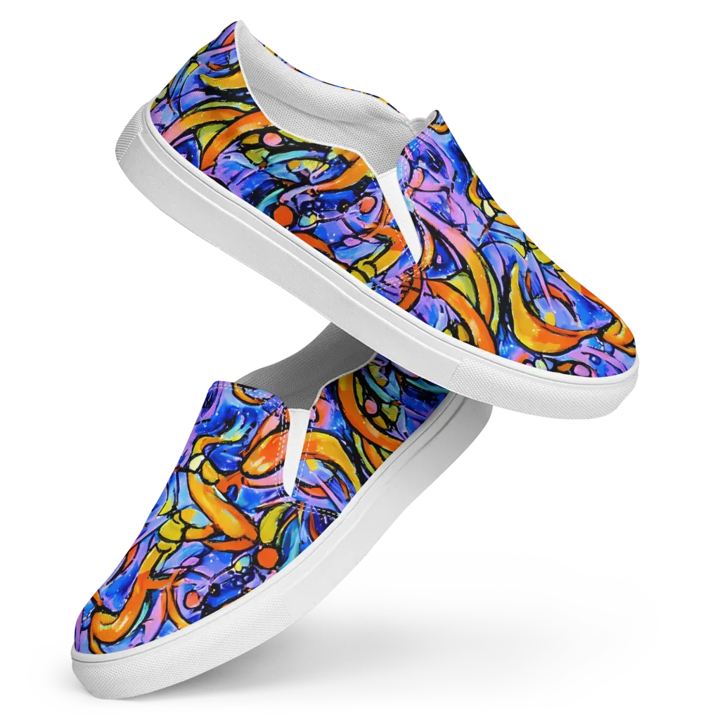 Arcade Lagoon on Women's Slip-On Canvas Shoes — Front