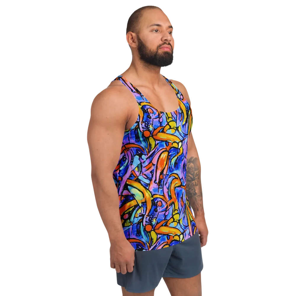 Arcade Lagoon on Men's Tank Top — Right Front