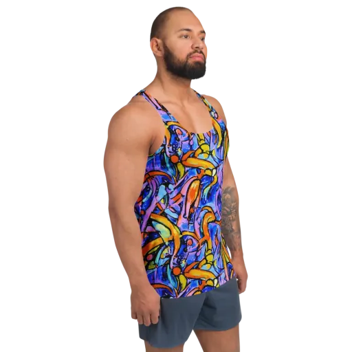 Arcade Lagoon on a Men's Tank Top