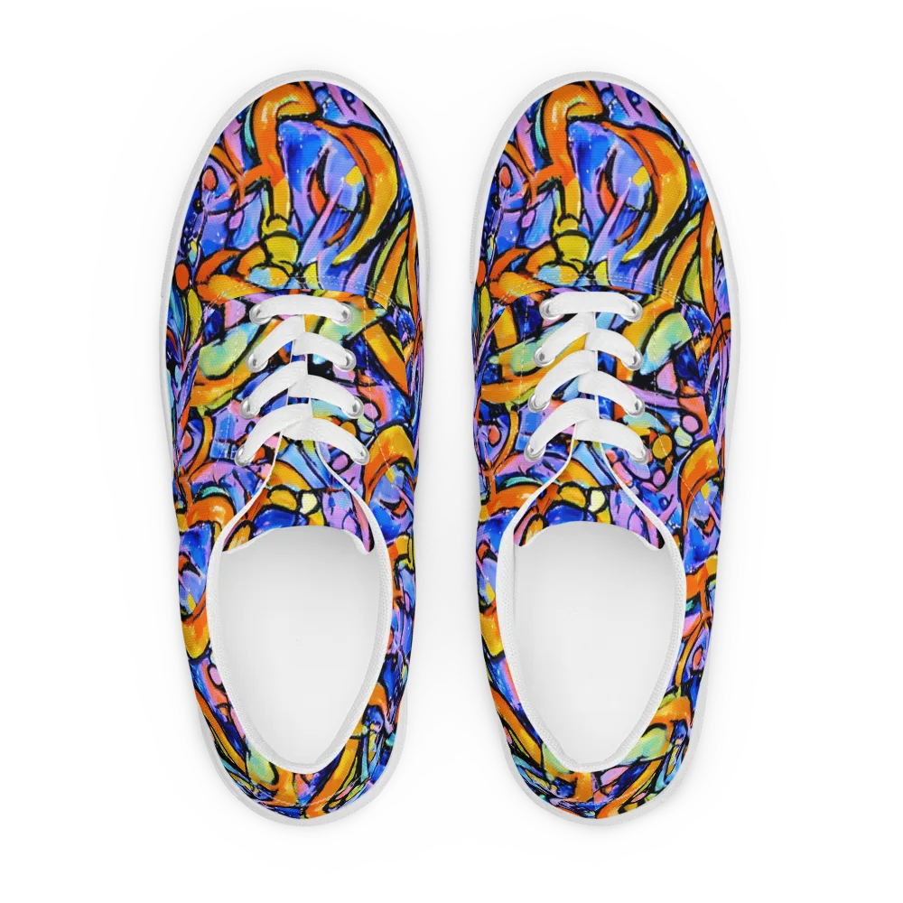 Arcade Lagoon on Men's Lace-Up Canvas Shoes — Front