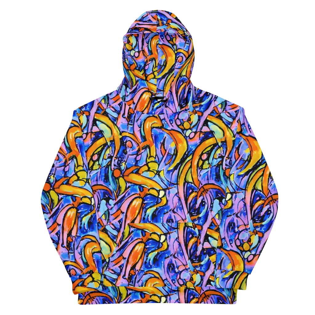 Arcade Lagoon on Cotton Hoodie — Front