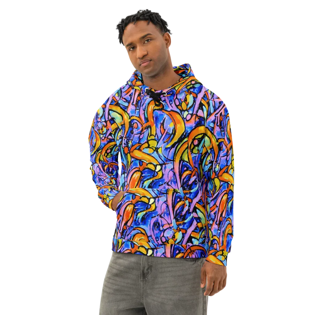Arcade Lagoon on Cotton Hoodie — Left Front