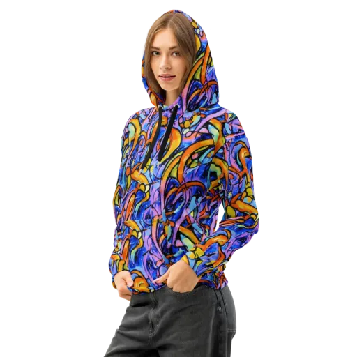 Arcade Lagoon on a Cotton Hoodie