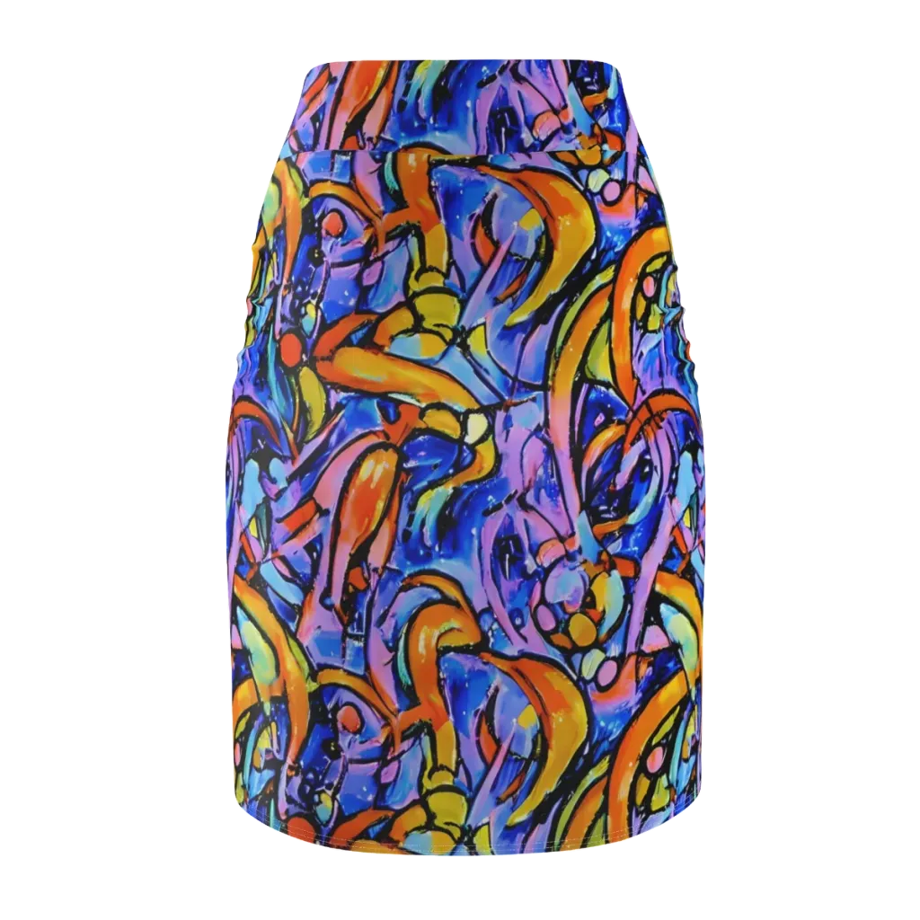 Arcade Lagoon on Pencil Skirt — Back