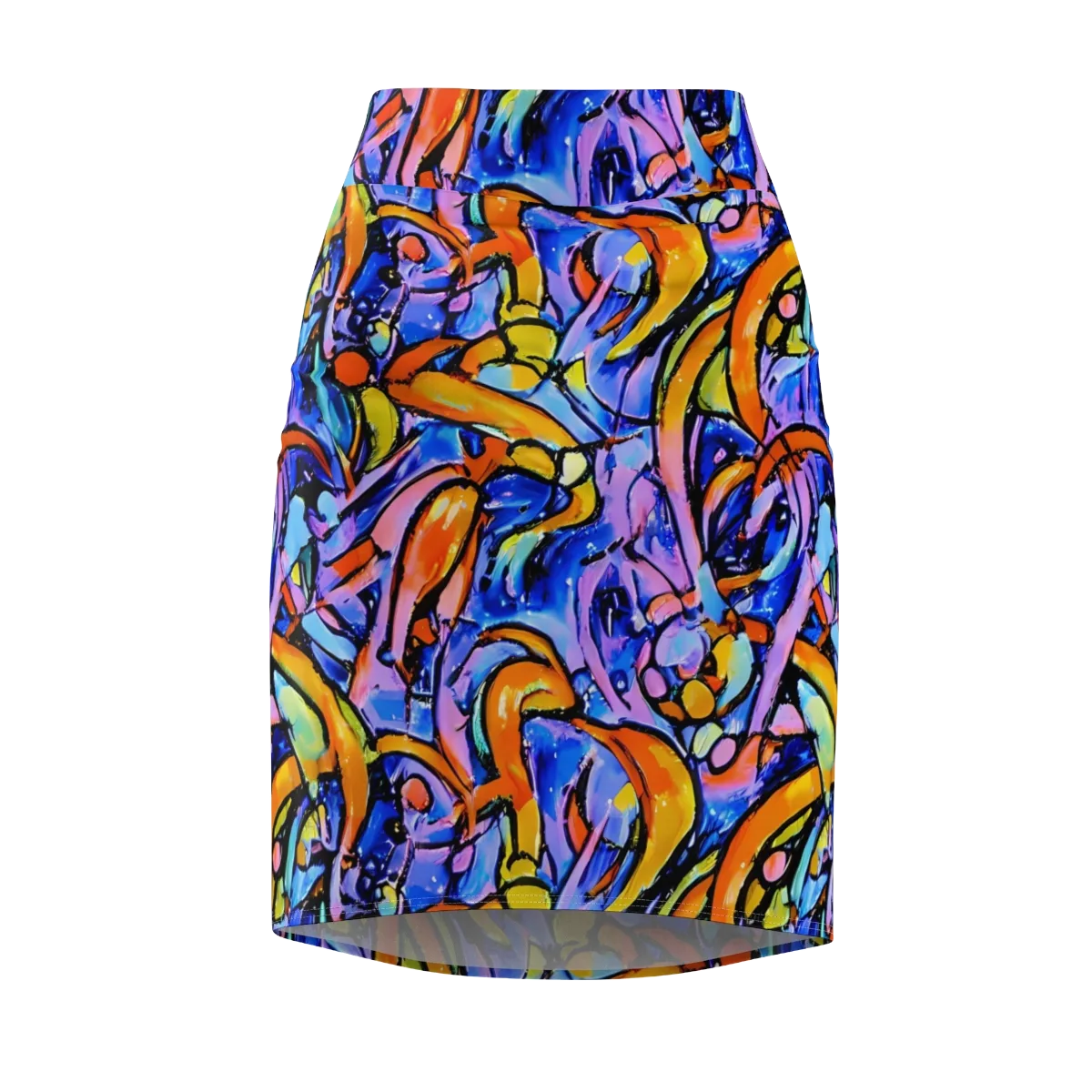 Arcade Lagoon on Pencil Skirt — Front
