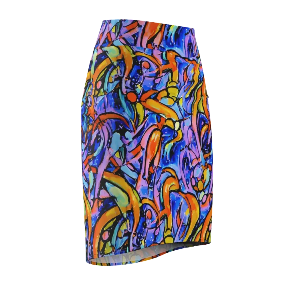 Arcade Lagoon on Pencil Skirt — Front Side