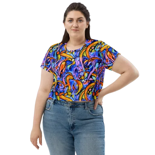 Arcade Lagoon on a Crop Tee