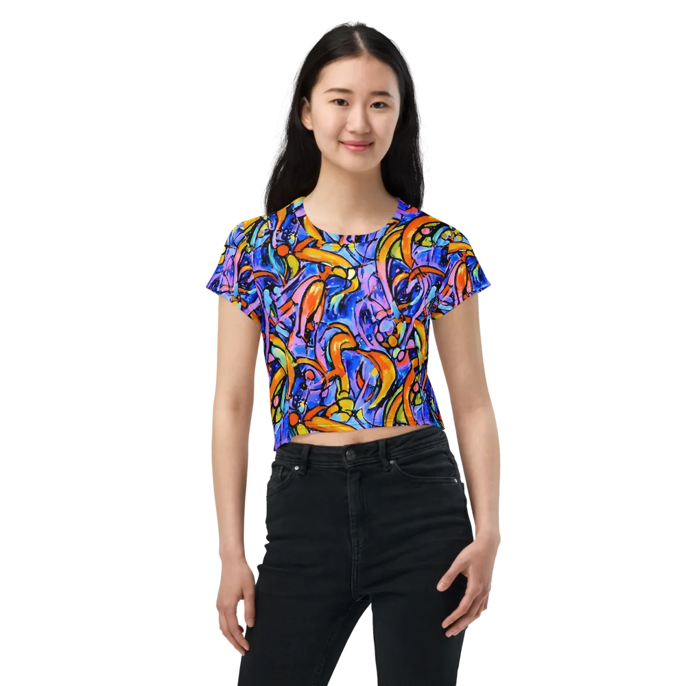 Arcade Lagoon on Crop Tee — Front