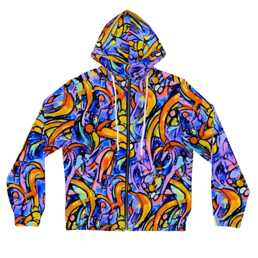 Arcade Lagoon on a Women's Full-Zip Hoodie