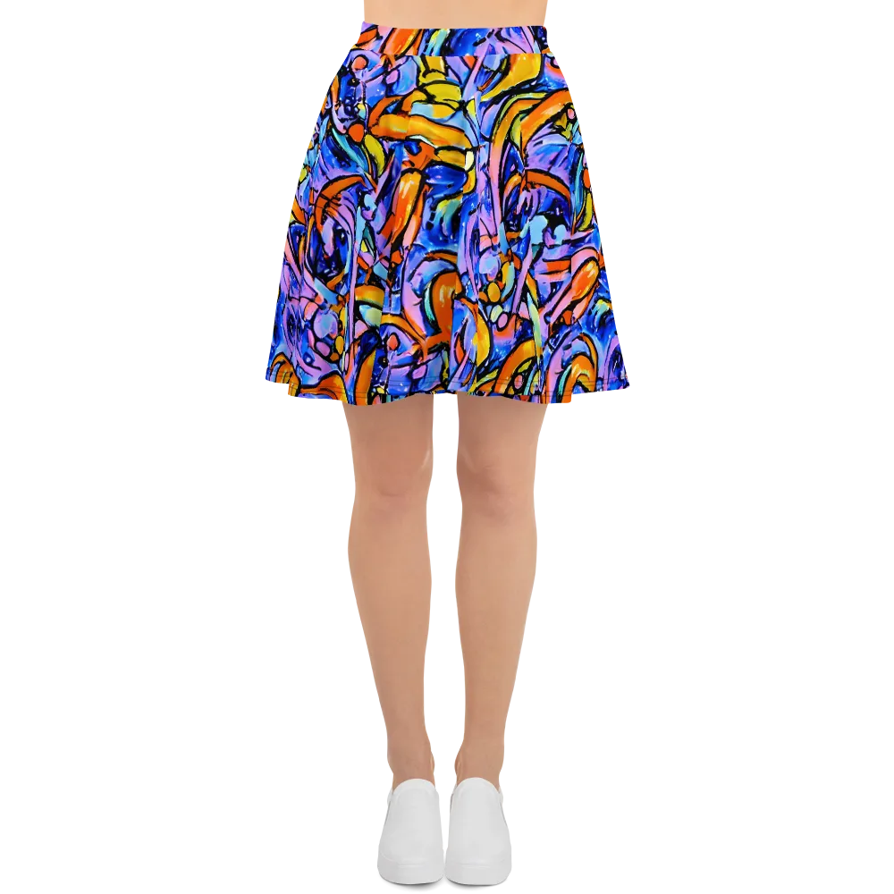 Arcade Lagoon on Skater Skirt — Front