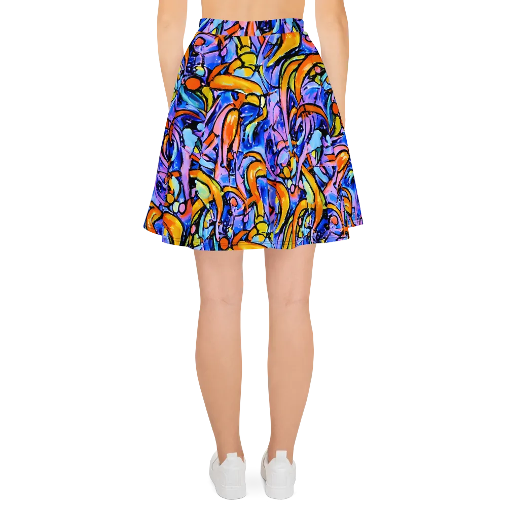 Arcade Lagoon on Skater Skirt — Back