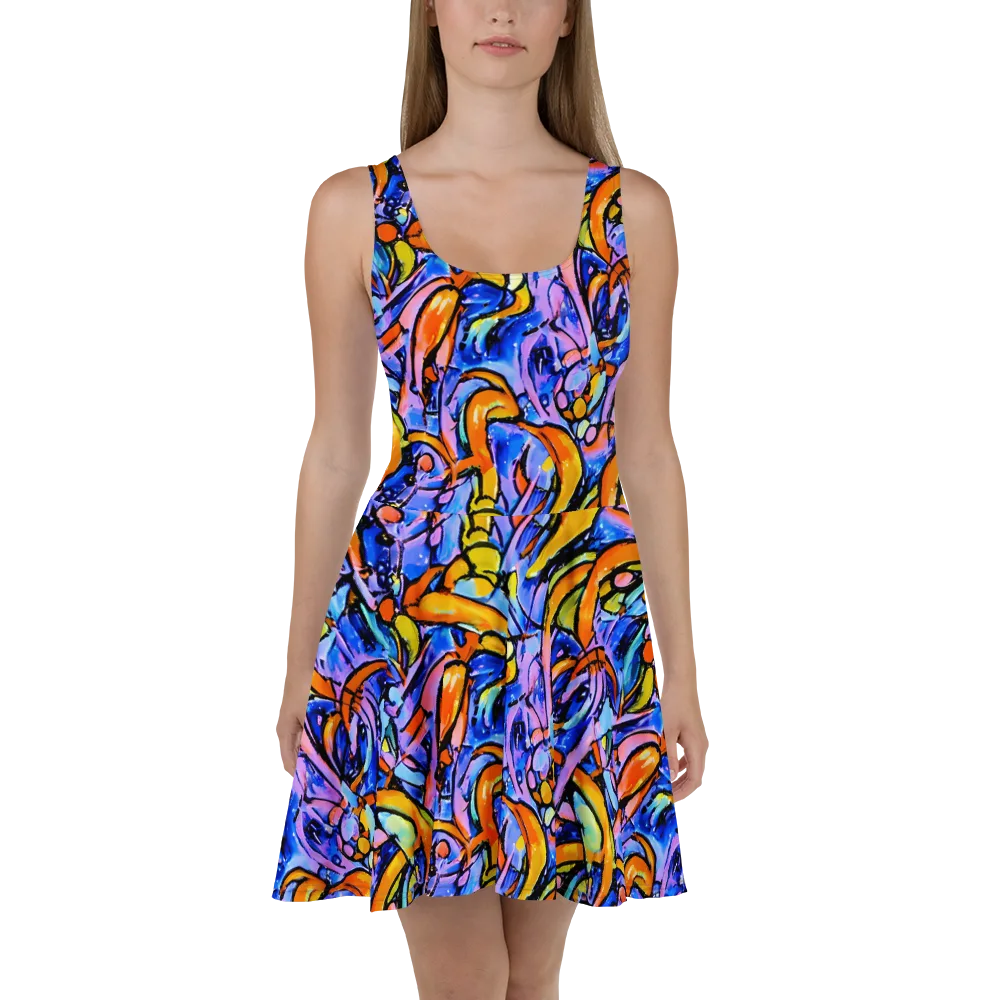Arcade Lagoon on Skater Dress — Front