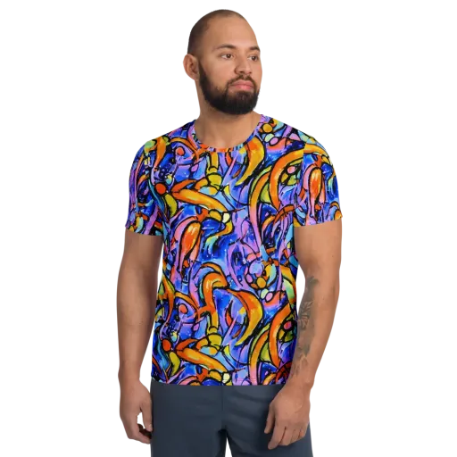 Arcade Lagoon on a Men's Athletic T-Shirt