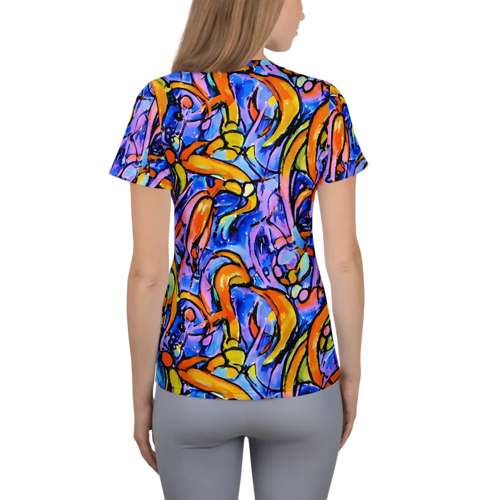 Arcade Lagoon on Women's Athletic T-Shirt — Back