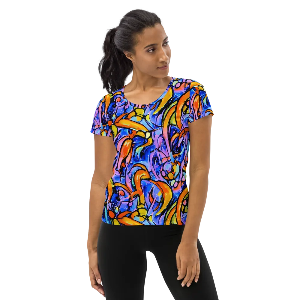 Arcade Lagoon on Women's Athletic T-Shirt — Front
