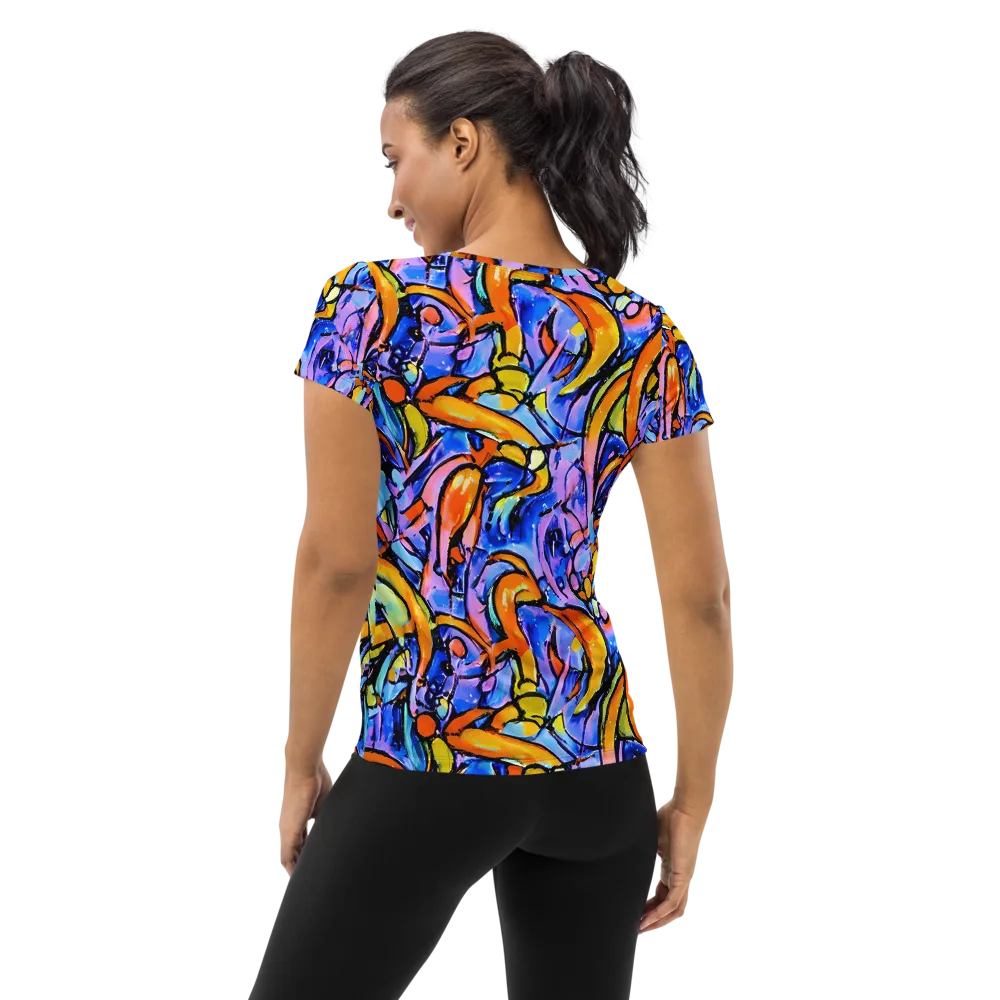Arcade Lagoon on Women's Athletic T-Shirt — Back
