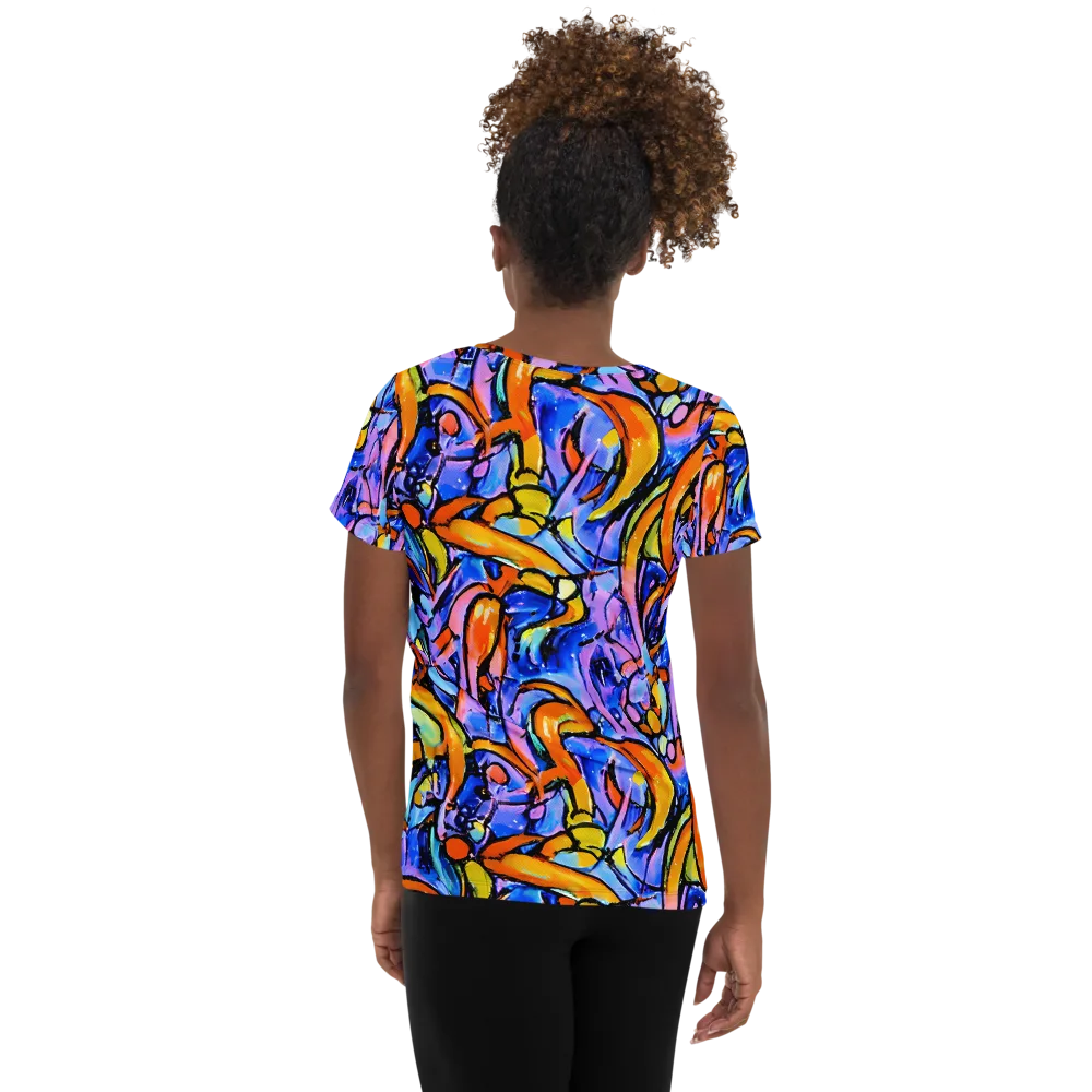 Arcade Lagoon on Women's Athletic T-Shirt — Back