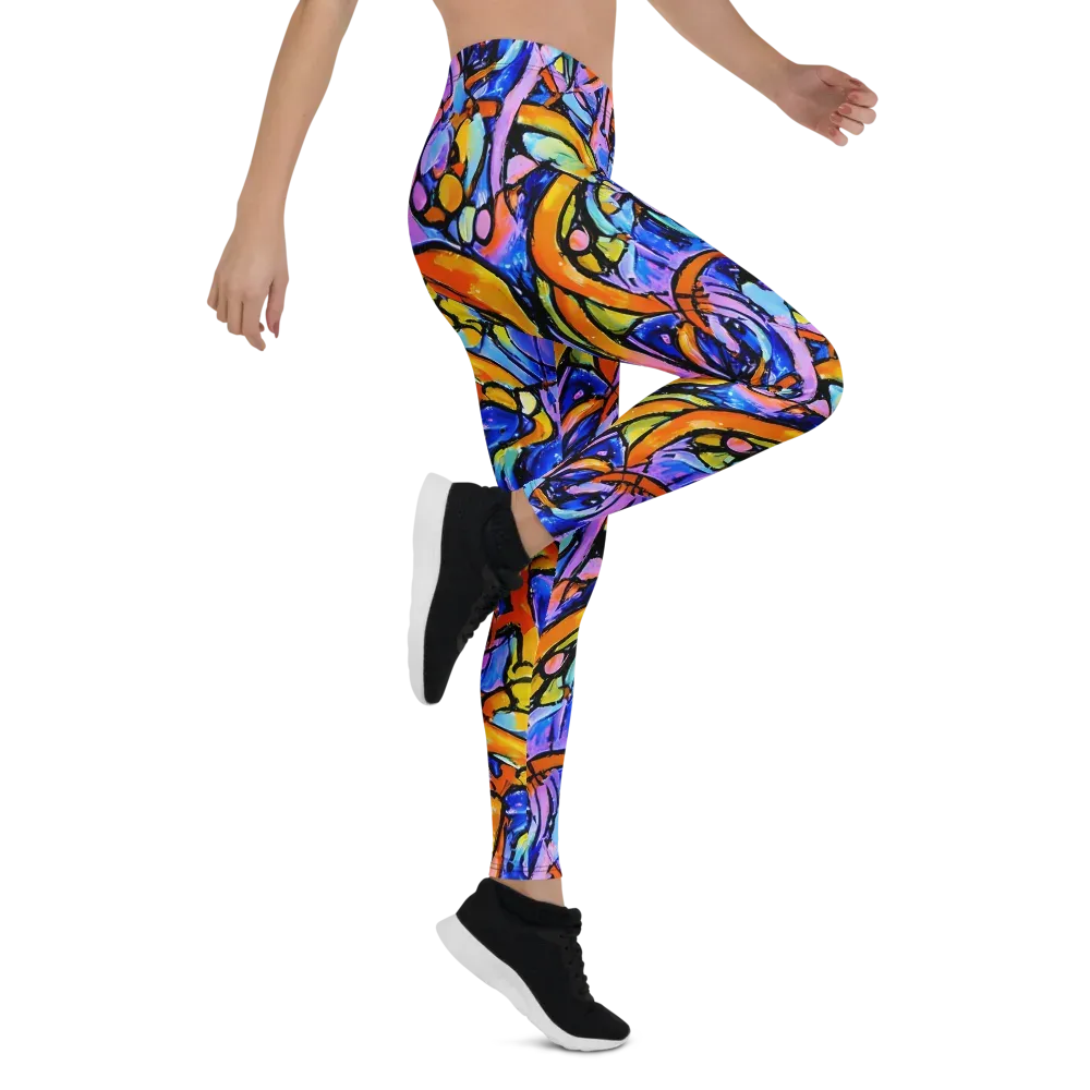Arcade Lagoon on Leggings — Right