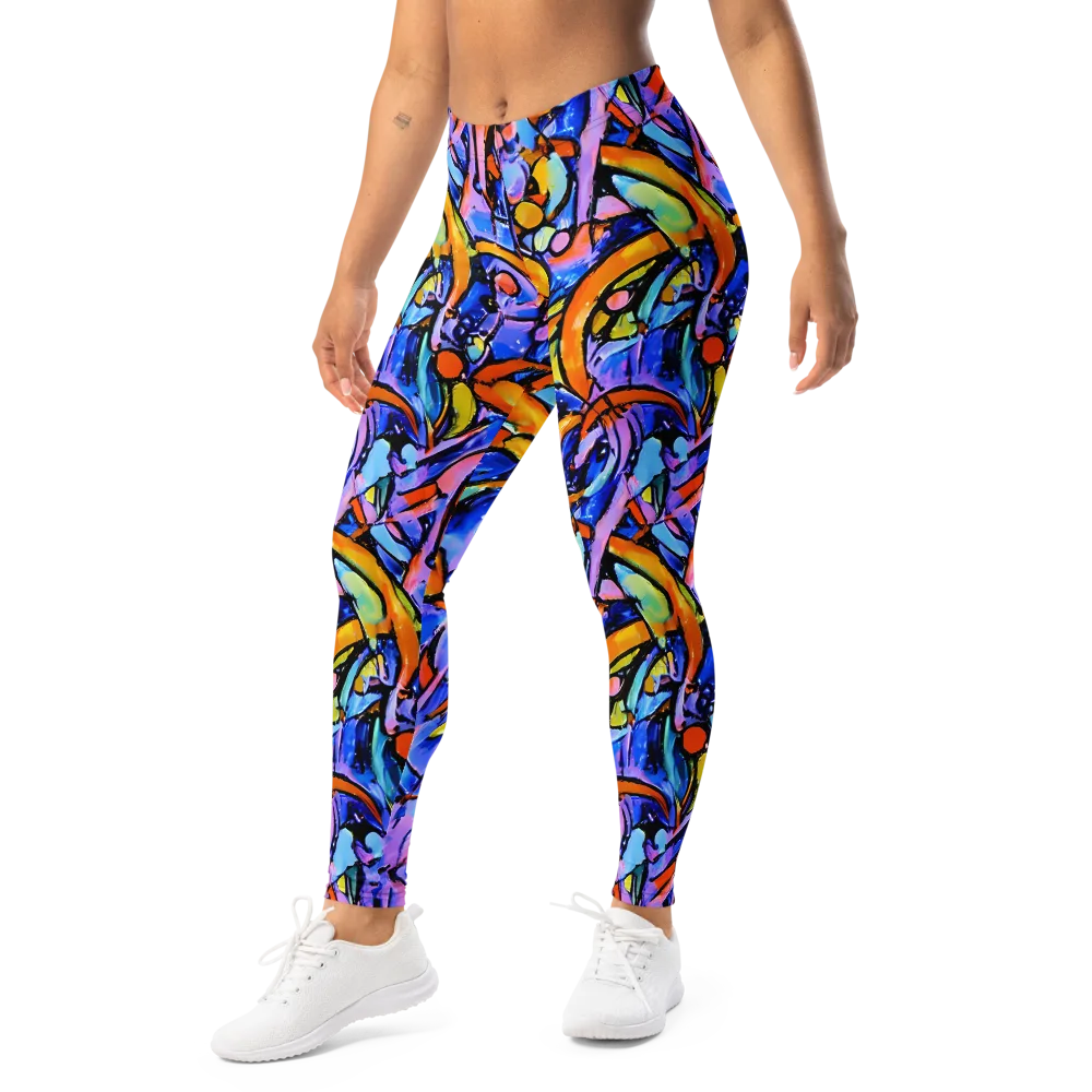 Arcade Lagoon on Leggings — Left Front