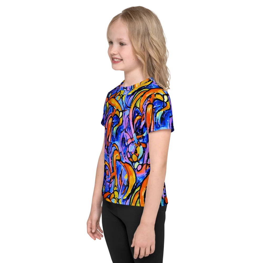 Arcade Lagoon on Kids Crew Neck T-Shirt — Left