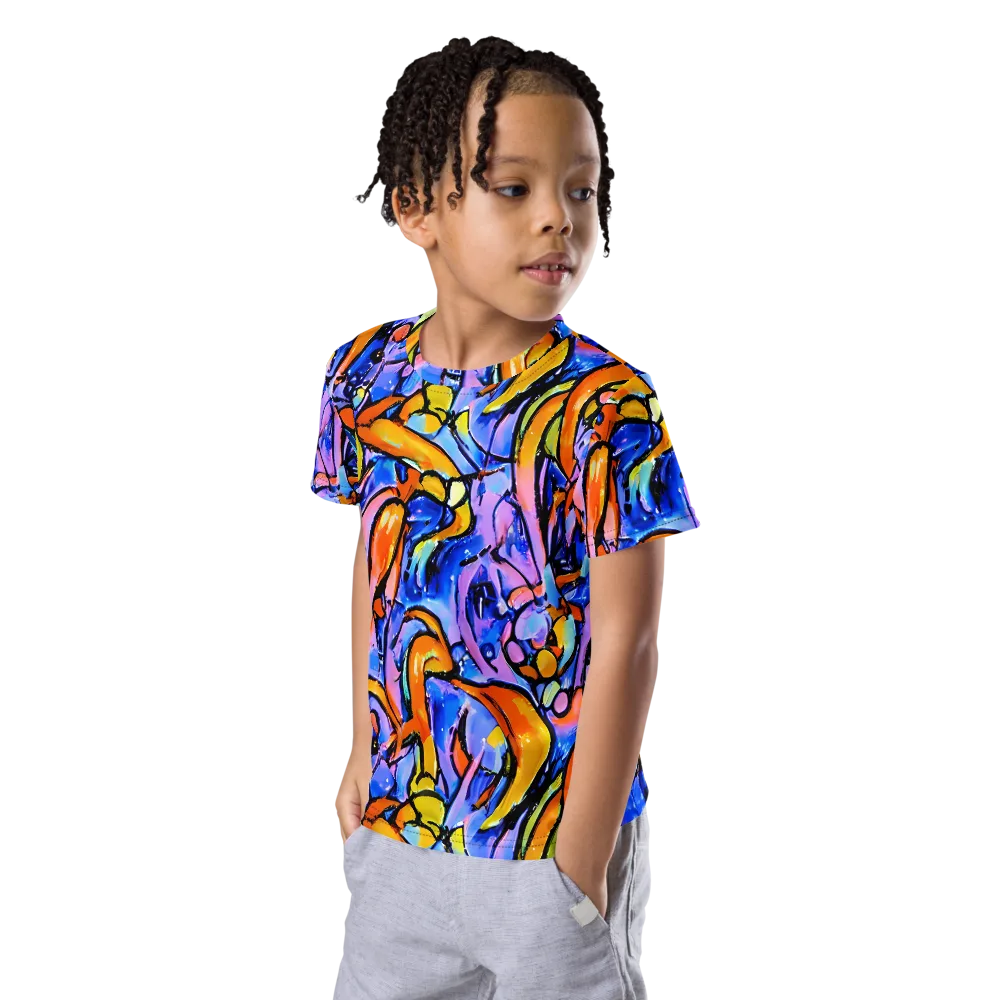 Arcade Lagoon on Kids Crew Neck T-Shirt — Left Front