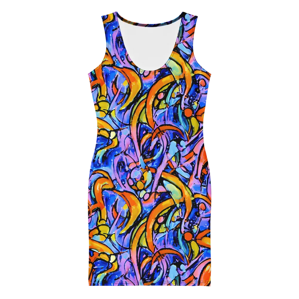 Arcade Lagoon on Bodycon Dress — Front