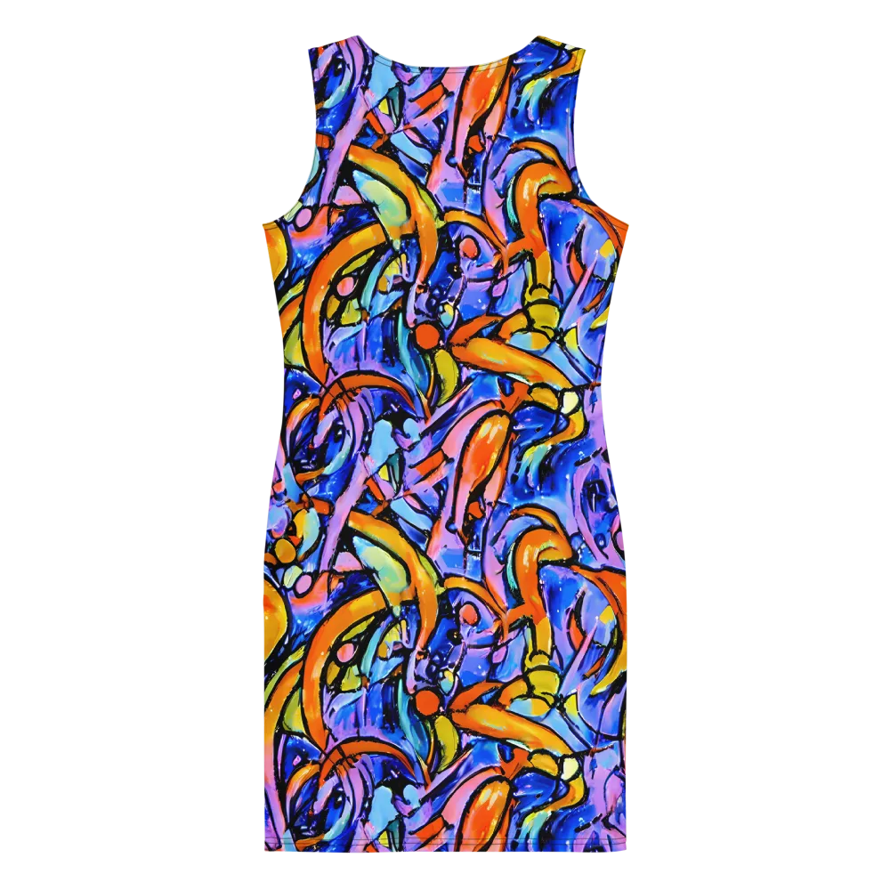 Arcade Lagoon on Bodycon Dress — Back