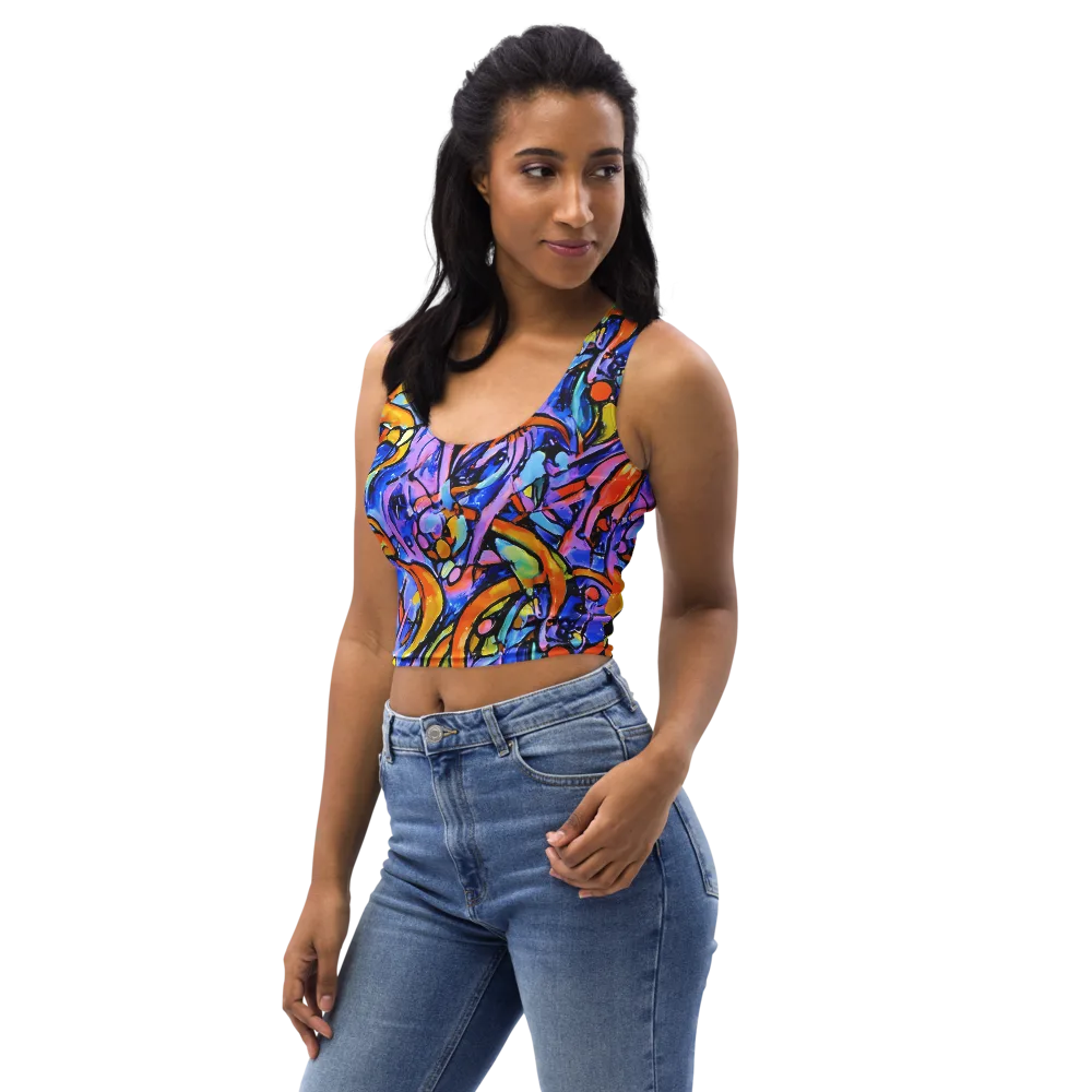 Arcade Lagoon on Crop Top — Left Front