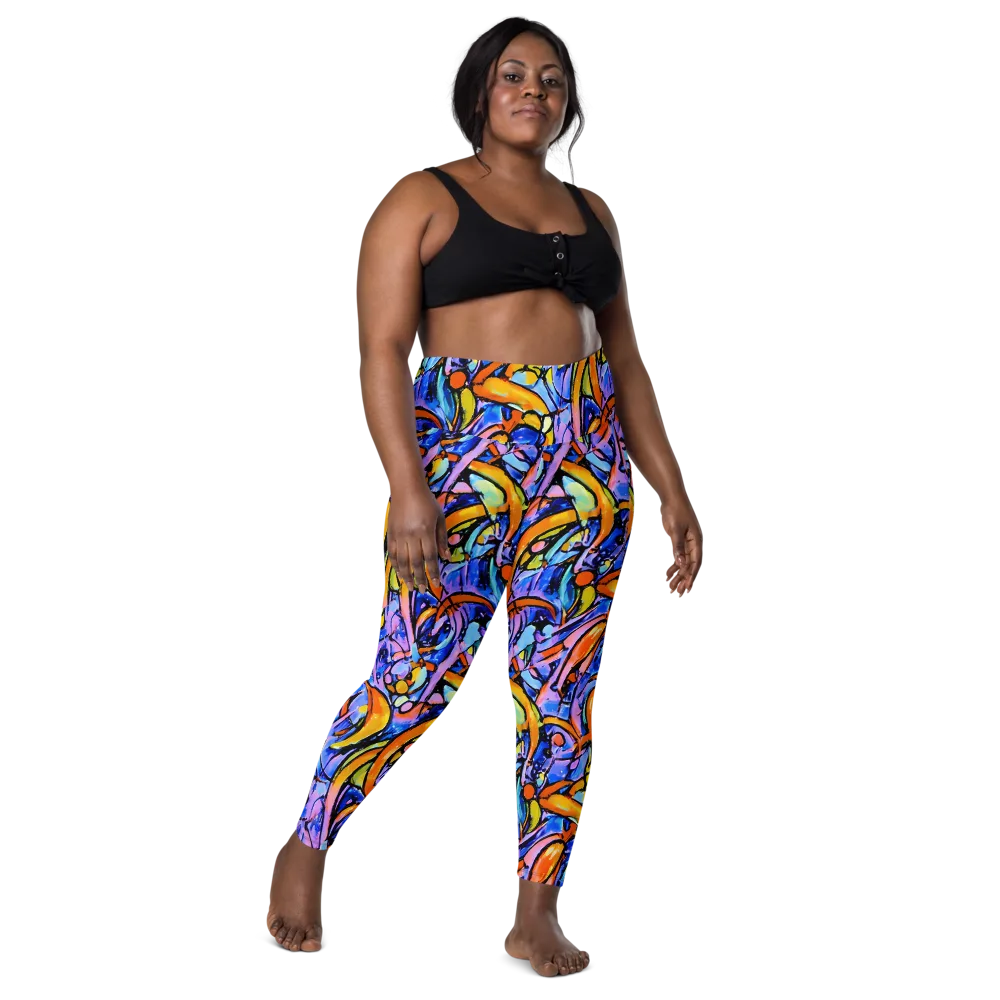 Arcade Lagoon on Leggings with Pockets — Front