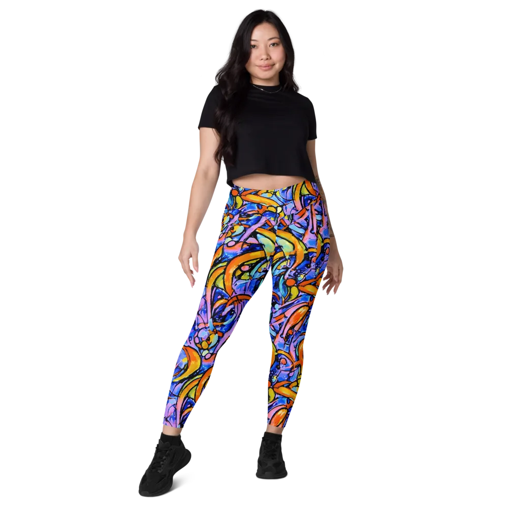 Arcade Lagoon on Leggings with Pockets — Front