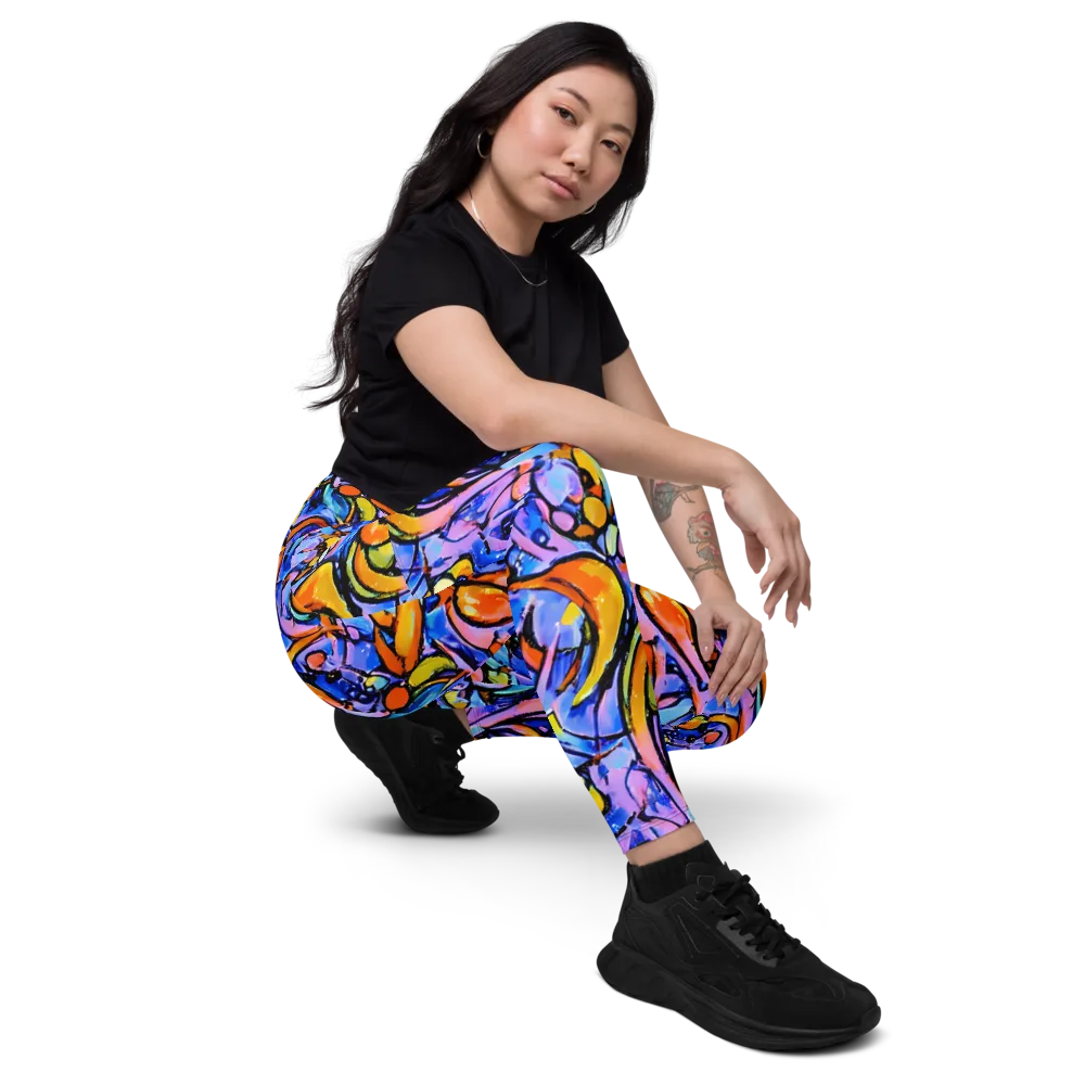 Arcade Lagoon on Leggings with Pockets — Right Front