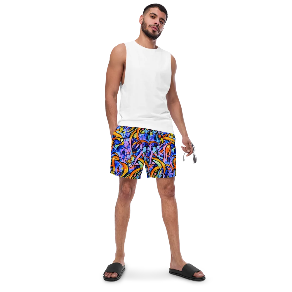 Arcade Lagoon on Swim Trunks — Front