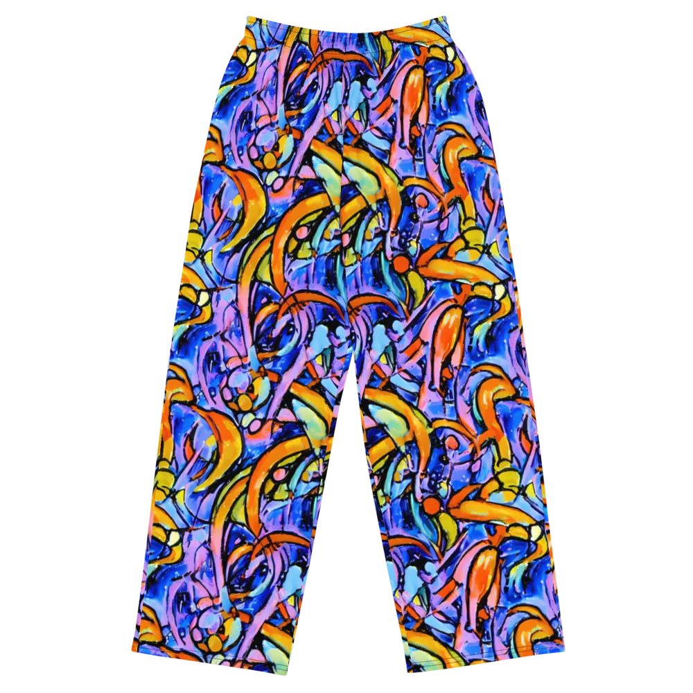 Arcade Lagoon on Wide-Leg Pants — Front