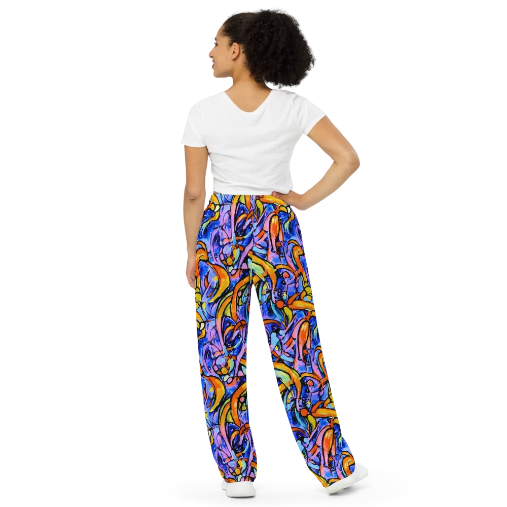 Arcade Lagoon on Wide-Leg Pants — Back