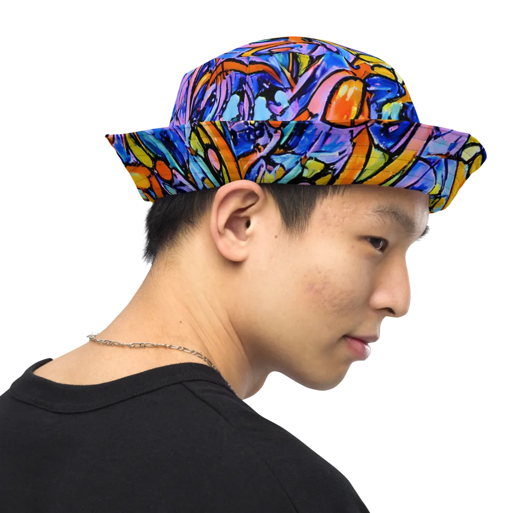 Arcade Lagoon on Reversible Bucket Hat — Right Outside