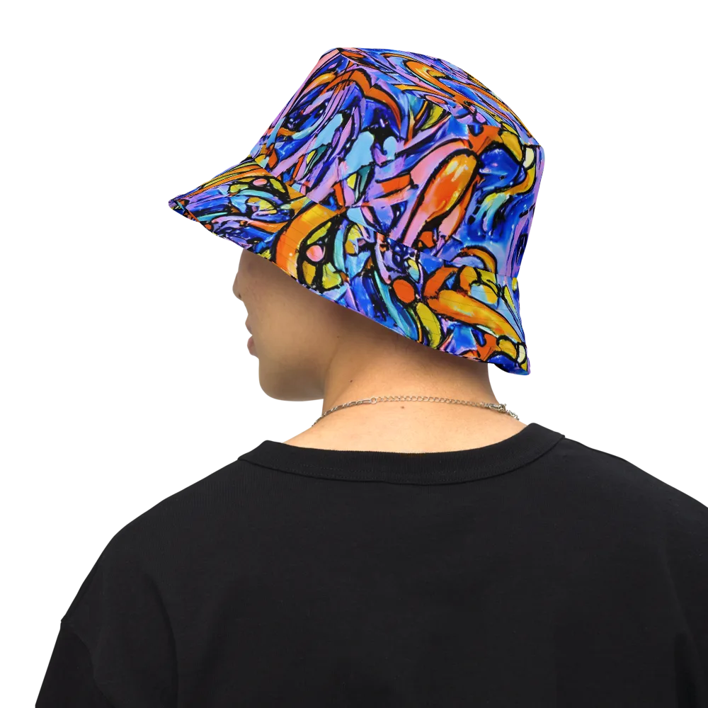Arcade Lagoon on Reversible Bucket Hat — Back Inside