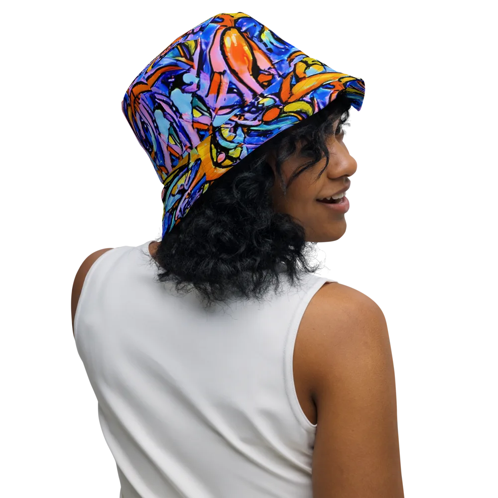 Arcade Lagoon on Reversible Bucket Hat — Right Outside