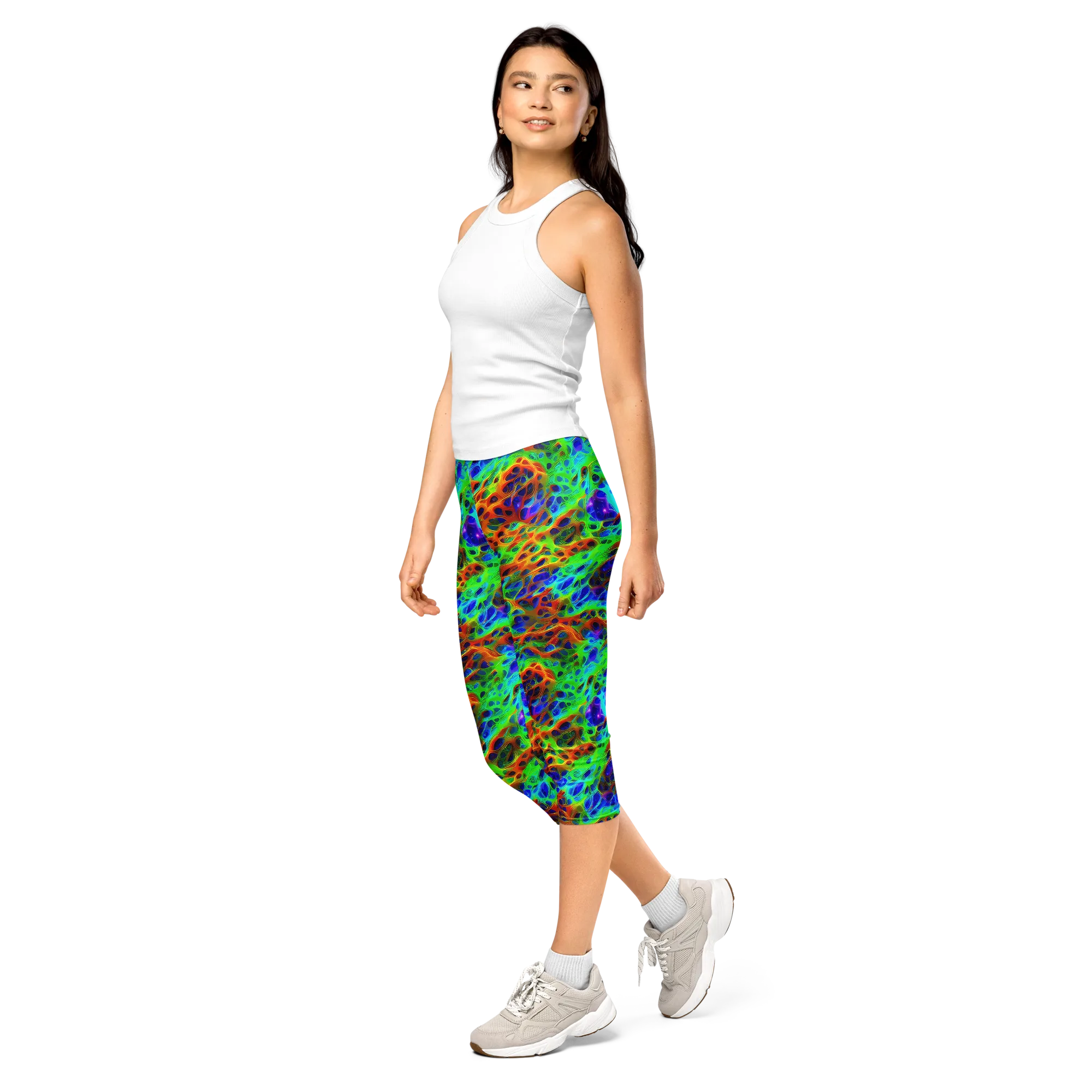 Cosmic Membrane on Capri Leggings — Left Front