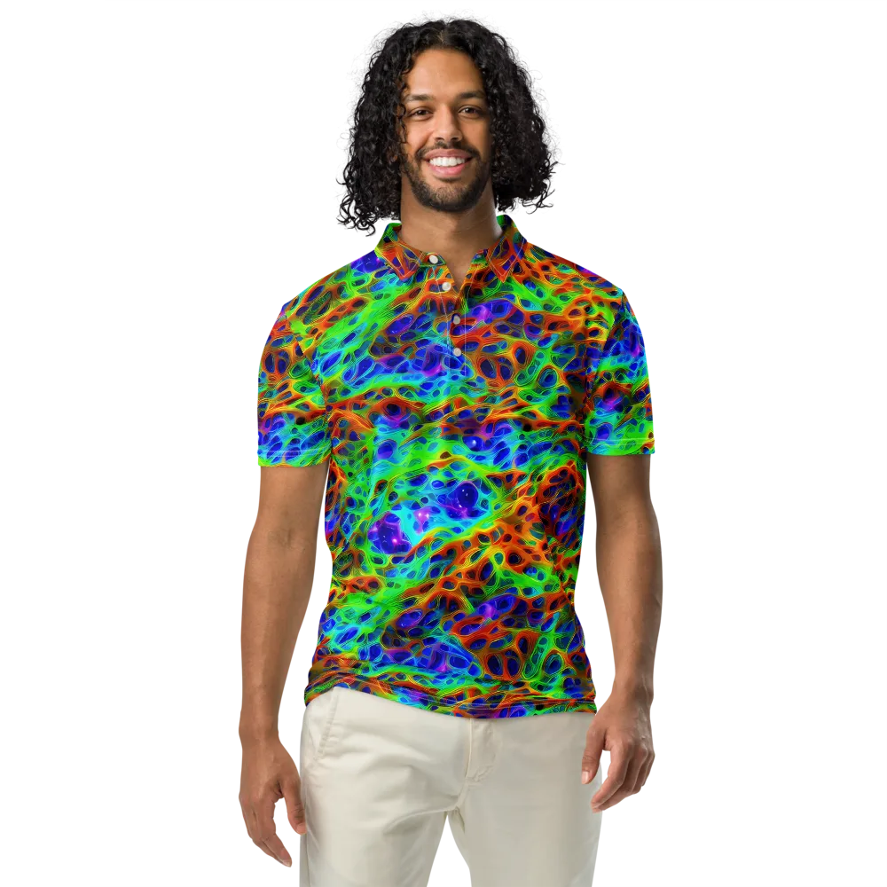 Cosmic Membrane on Men's Slim Fit Polo Shirt — Front