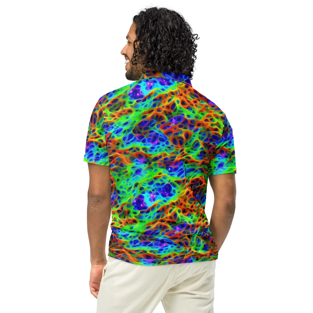 Cosmic Membrane on Men's Slim Fit Polo Shirt — Back