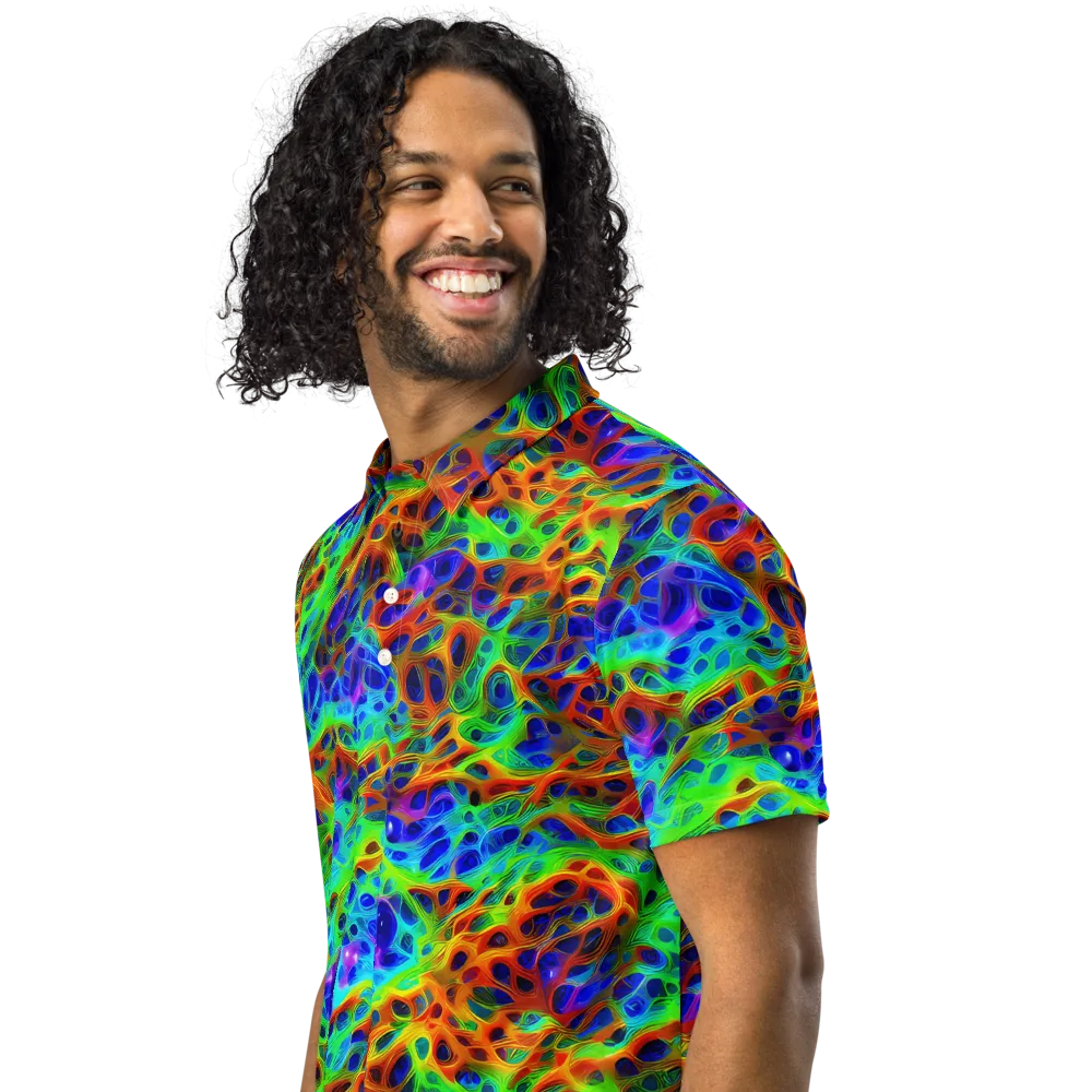 Cosmic Membrane on Men's Slim Fit Polo Shirt — Left Front