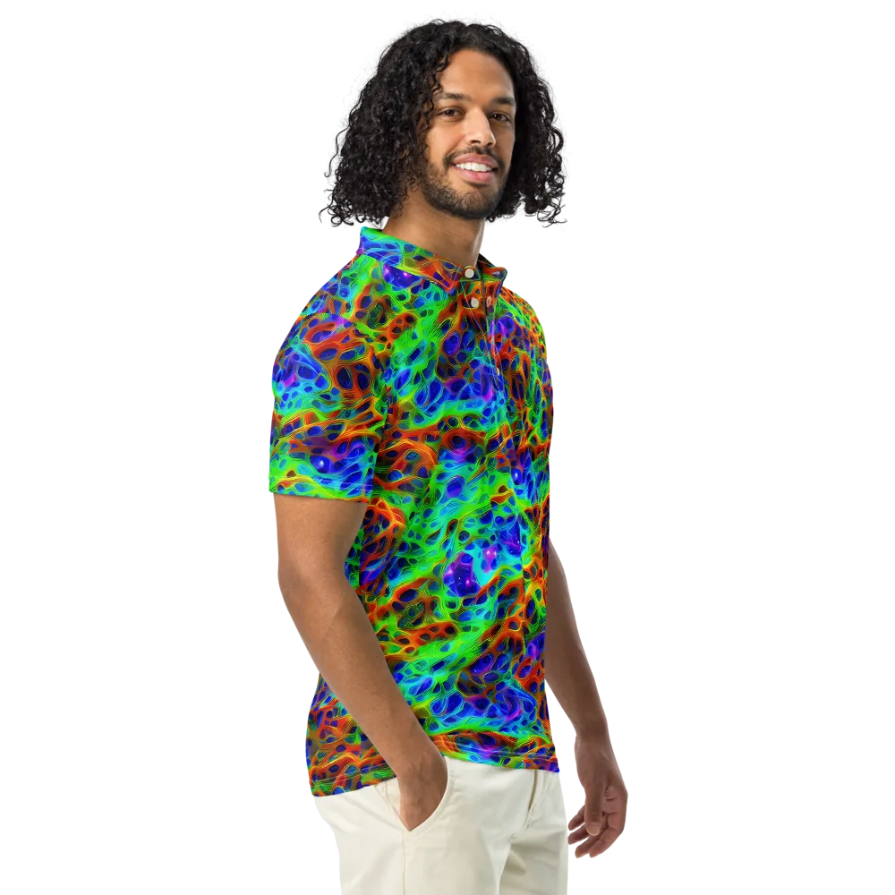 Cosmic Membrane on Men's Slim Fit Polo Shirt — Right Front