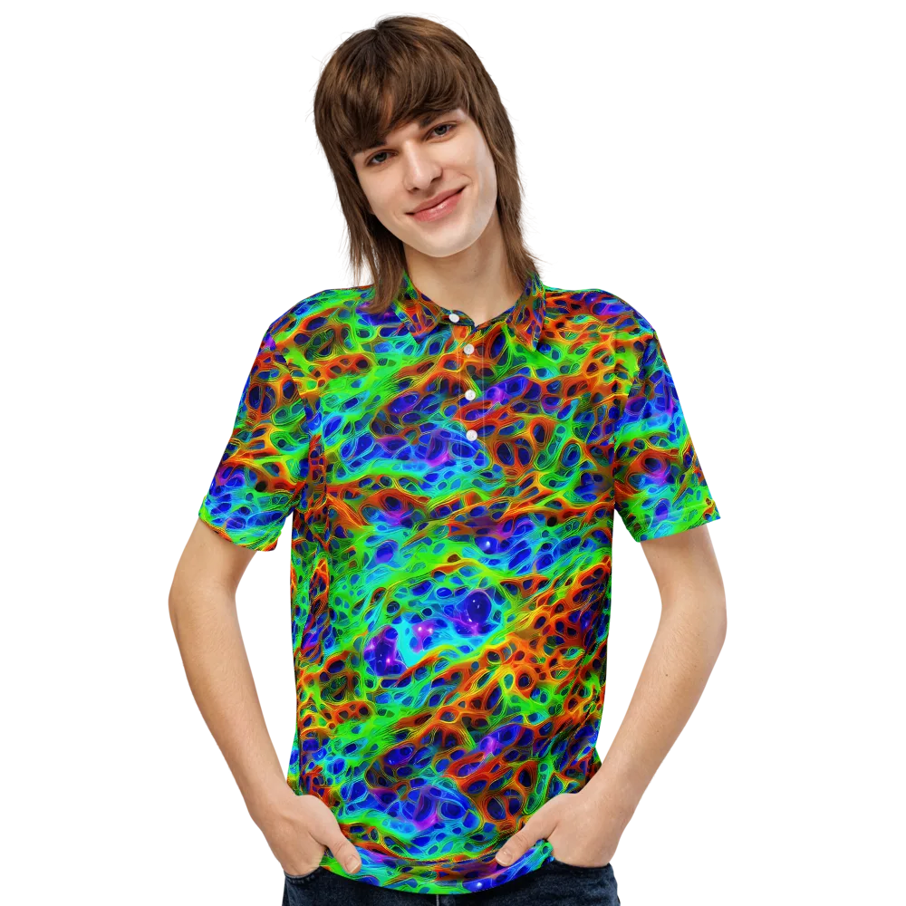 Cosmic Membrane on Men's Slim Fit Polo Shirt — Front